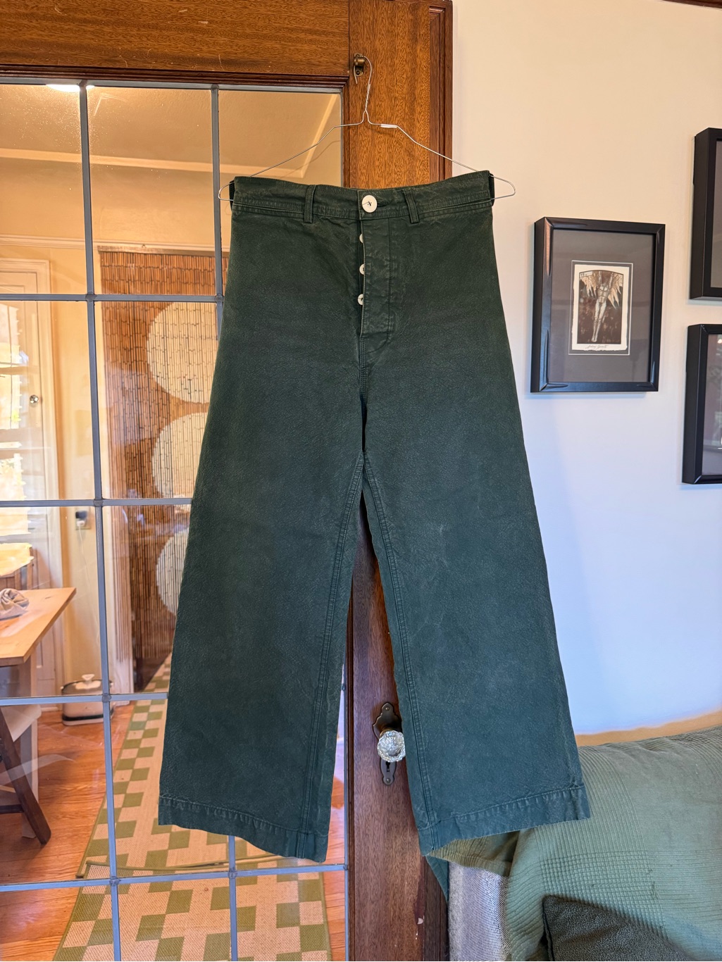 Jesse Kamm Olive Green Sailor Pants Size 10